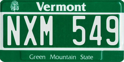 VT license plate NXM549