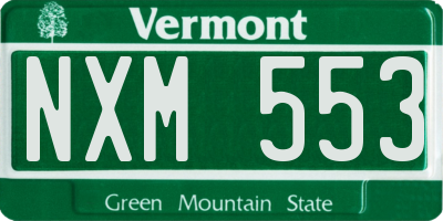 VT license plate NXM553
