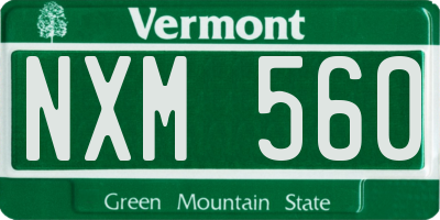 VT license plate NXM560