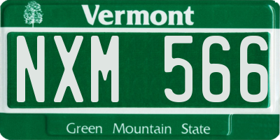VT license plate NXM566