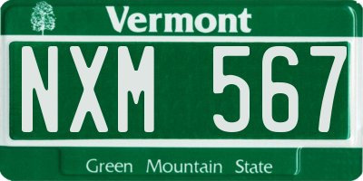 VT license plate NXM567