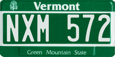 VT license plate NXM572