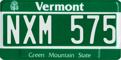 VT license plate NXM575