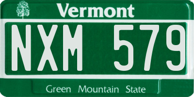 VT license plate NXM579