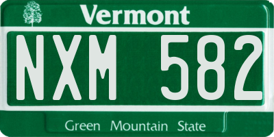 VT license plate NXM582