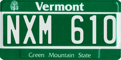 VT license plate NXM610