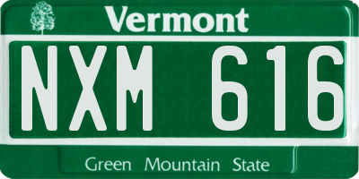 VT license plate NXM616