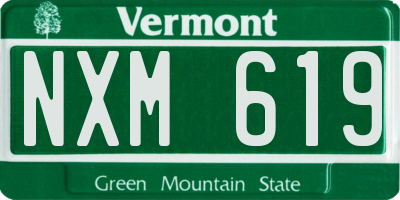 VT license plate NXM619