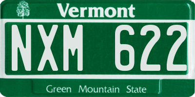 VT license plate NXM622