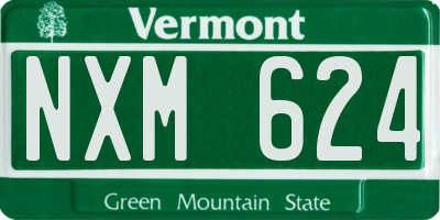 VT license plate NXM624