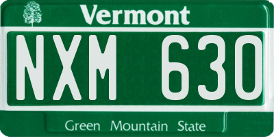 VT license plate NXM630