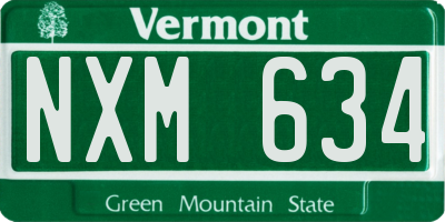 VT license plate NXM634