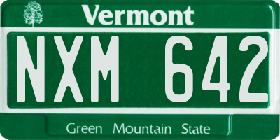 VT license plate NXM642