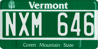 VT license plate NXM646