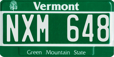 VT license plate NXM648