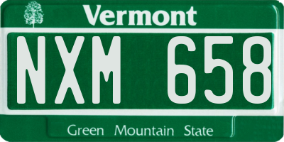 VT license plate NXM658
