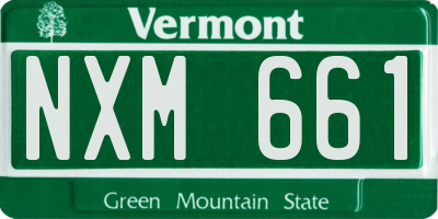 VT license plate NXM661