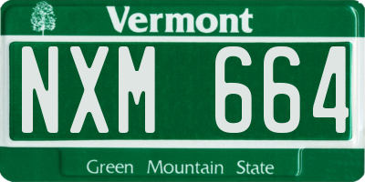 VT license plate NXM664