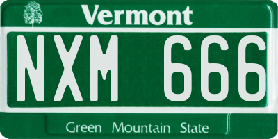 VT license plate NXM666