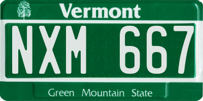VT license plate NXM667
