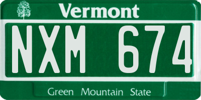 VT license plate NXM674