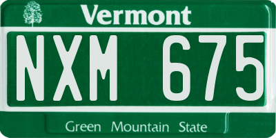 VT license plate NXM675