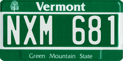 VT license plate NXM681