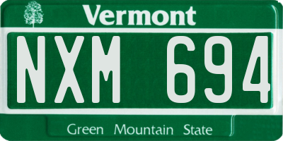 VT license plate NXM694