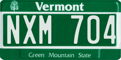 VT license plate NXM704