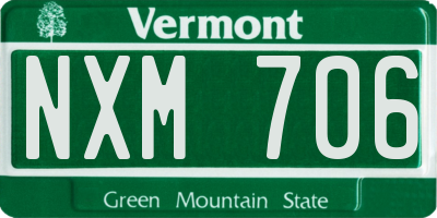 VT license plate NXM706