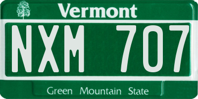VT license plate NXM707