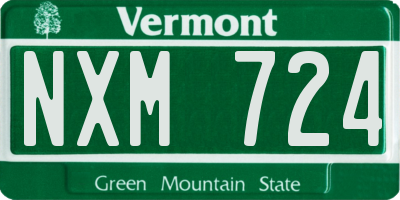 VT license plate NXM724
