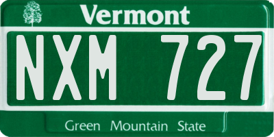 VT license plate NXM727