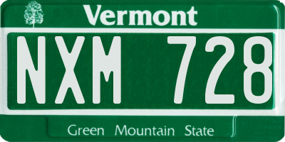 VT license plate NXM728