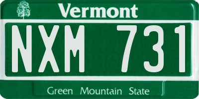 VT license plate NXM731