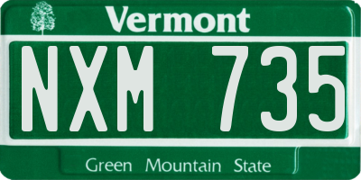 VT license plate NXM735