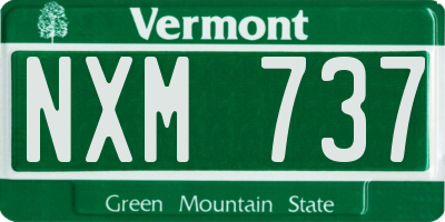 VT license plate NXM737