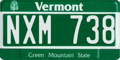 VT license plate NXM738