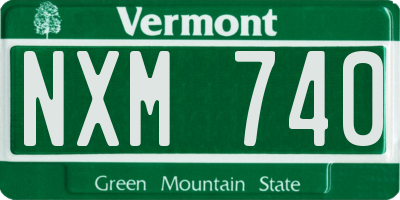 VT license plate NXM740