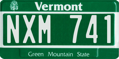 VT license plate NXM741