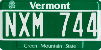 VT license plate NXM744
