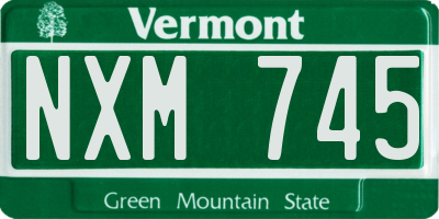 VT license plate NXM745