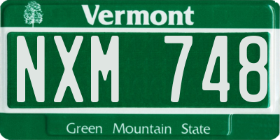 VT license plate NXM748