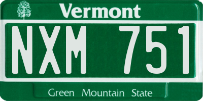 VT license plate NXM751