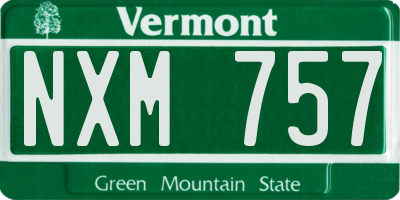 VT license plate NXM757