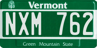 VT license plate NXM762