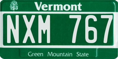 VT license plate NXM767