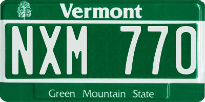 VT license plate NXM770