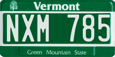 VT license plate NXM785