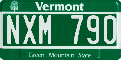 VT license plate NXM790